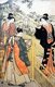 Japan: Parody of Lady Joruri and Ushiwakamaru. Left hand print of triptych by Torii Kiyonaga (1752-1815) :